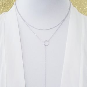 Sterling silver double chain wrap necklace